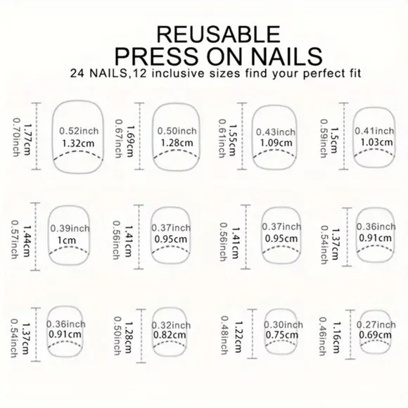 New Cute Doll Colorful Glossy Finish Press On Nails Sets - Picture 2 of 6